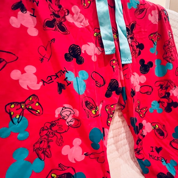 ⚡️Disney WOMEN’S Pink and Blue PJ Capri Bottoms - Picture 2 of 5
